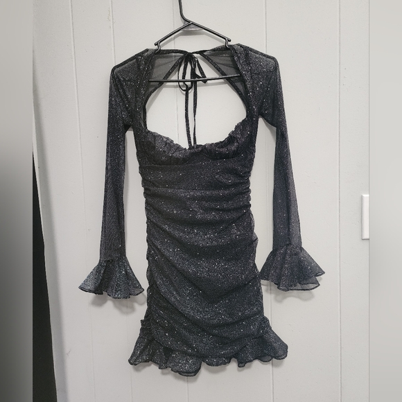 Baby Boo NWT Beautiful Sparkling Shrug Sleeve Dress - Picture 11 of 15